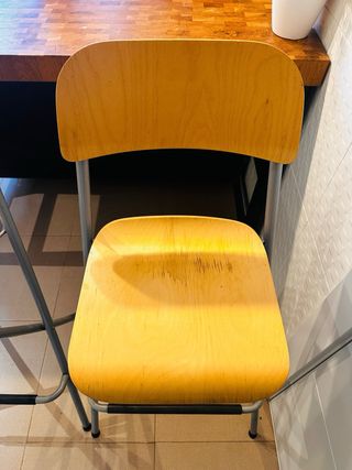 2x Taburete Alto Madera