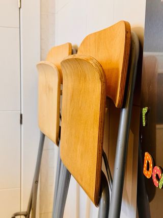 2x Taburete Alto Madera