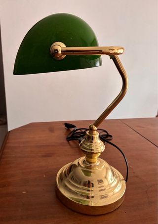 Lampada da scrivania verde e oro