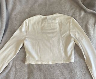 Camiseta blanca manga larga crop top