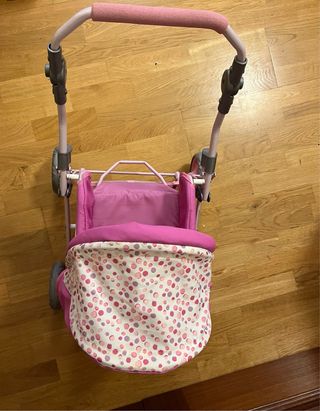 Carrito de muñecas rosa