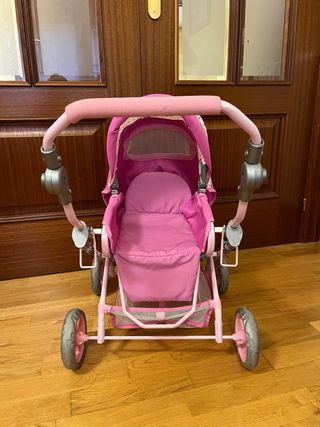 Carrito de muñecas rosa