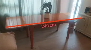 Mesa de pino maciza extensible