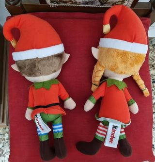 2 Peluche Elfo Kinder Ferrero Natale