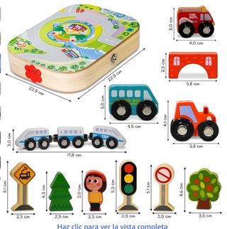 GoBruver Set Construcción Ciudad Montessori Madera