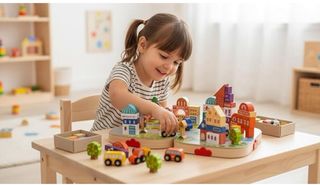 GoBruver Set Construcción Ciudad Montessori Madera