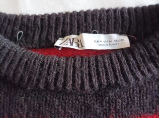 Maglione Zara Righe Rosse Nere Volant