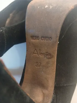 Décolleté camoscio nero tacco 10 cm