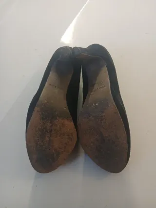 Décolleté camoscio nero tacco 10 cm