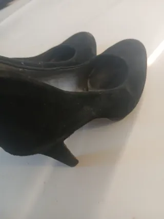 Décolleté camoscio nero tacco 10 cm