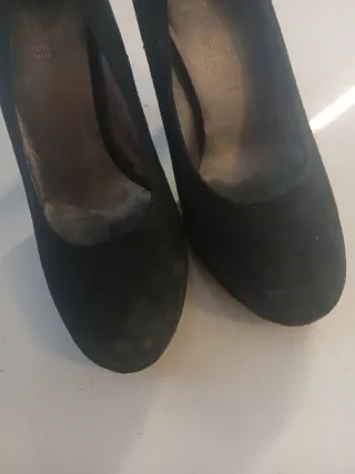 Décolleté camoscio nero tacco 10 cm