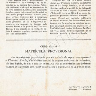 Butlletí Institut-Escola 1932 Nº 5 Catalunya