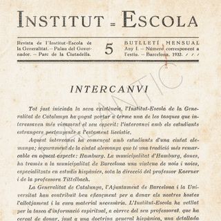 Butlletí Institut-Escola 1932 Nº 5 Catalunya