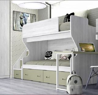 LITERA CON ESCALERA DE CAJONES LIDER2