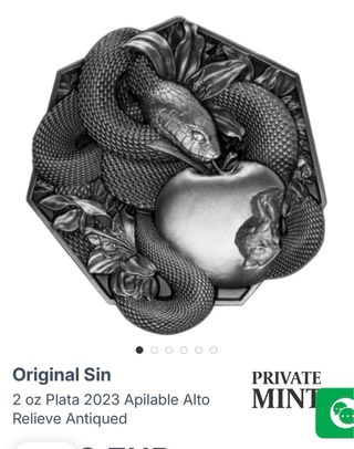 Moneda Plata 2 oz Pecado Original