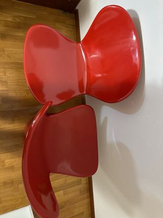 Juego de 2 Sillas Modernas Rojas