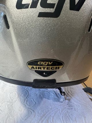 2 Cascos con funda de tela AGV Plateados Talla L.