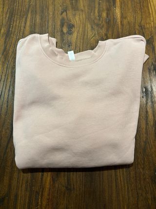 Sudadera rosa claro corta mujer