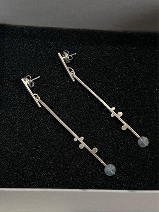 Pendientes plata y aguamarina