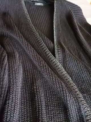 Cardigan Lungo Via Appia Due Nero Lurex