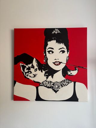 Cuadro Audrey Hepburn con Gato