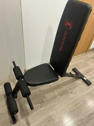 Banco de pesas + Barra y Mancuernas