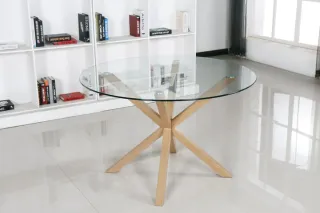 HERMOSA MESA CIRCULAR DE CRISTAL