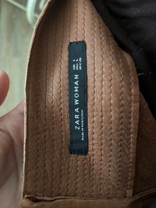 Falda de piel Zara naranja