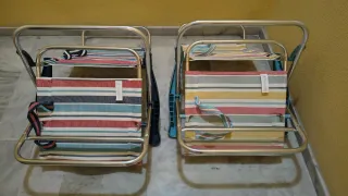 2 Sillas Playa Plegables Multicolor