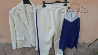 Completo donna 3 pezzi M bianco e blu