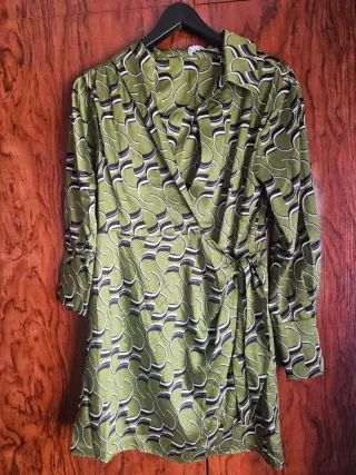 Vestido Mango verde estampado