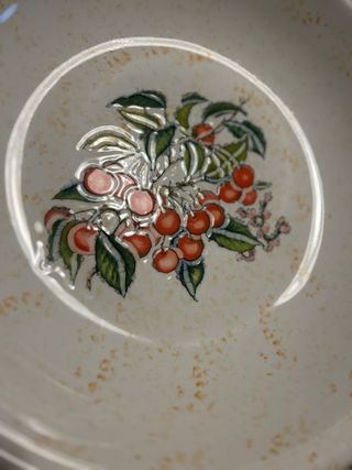 Piatto in ceramica con ciliegie