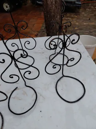 Cuelgamacetas forja negro y marrón