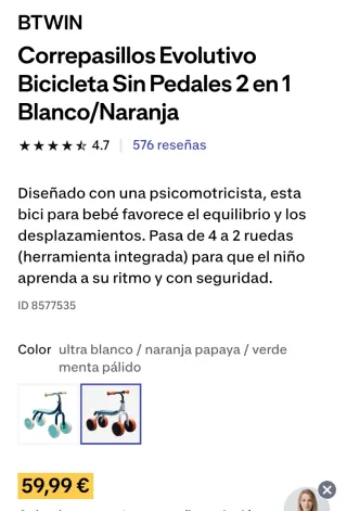 Correpasillos evolutivo decathlon bici evolutiva.