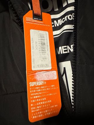 Chaqueta bomber acolchada Superdry negra