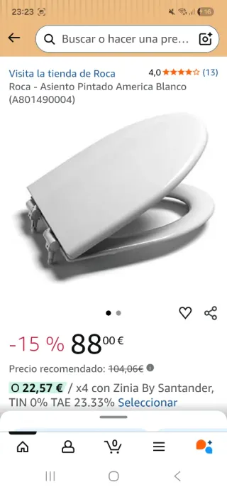 Tapadera de váter Roca blanca