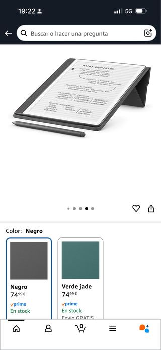 Custodia in pelle sintetica nera per Kindle Scribe