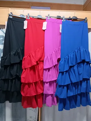 Falda Sevillana Volantes Negra Talla Única