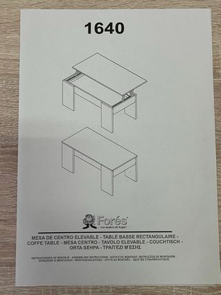 Mesa centro elevable 100x50cm