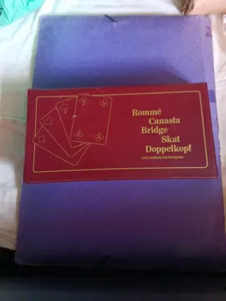 Lote 3 barajas cartas estuche Rommé Canasta Bridge