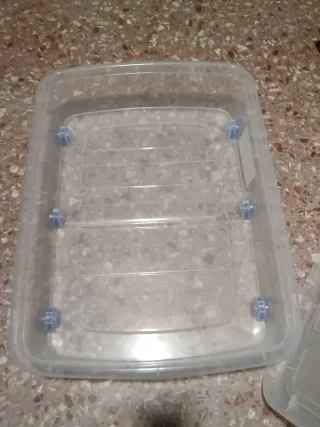 Caja de plástico con ruedas 80x60x16