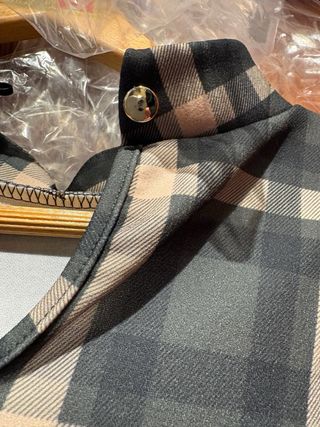 Vestido cuadros verde y beige sin estrenar