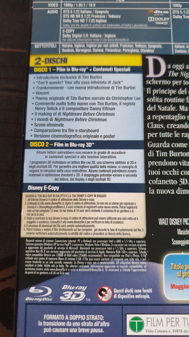 Película blu-ray Pesadilla Antes de Navidad 3D