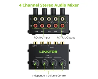 Mini mezclador audio LINKFOR