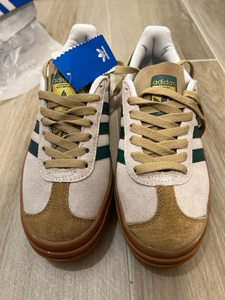 Adidas Gazelle Bold Beige/Verde Talla 38