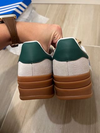 Adidas Gazelle Bold Beige/Verde Talla 38