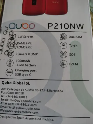 Móvil Qubo P210NW Negro