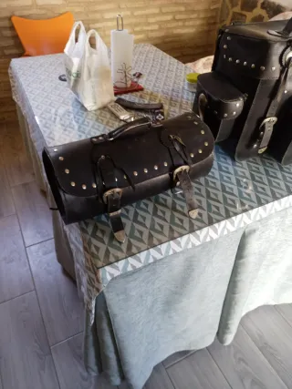 Rulo grande moto custom cuero