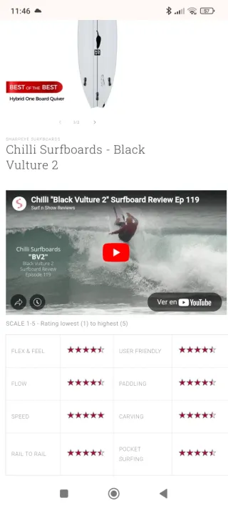 Tabla Surf Chilli BV2 5'8