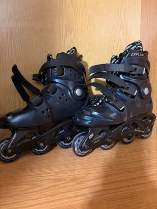 Patines en línea negros talla ajustable